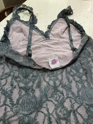 Canotta pizzo rouches Y2k Vintage