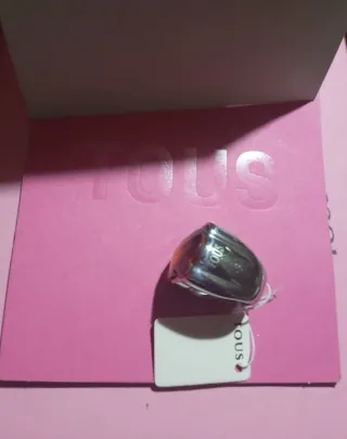 Anillo Tous de Acero con Cuarzo Ahumado Talla 17