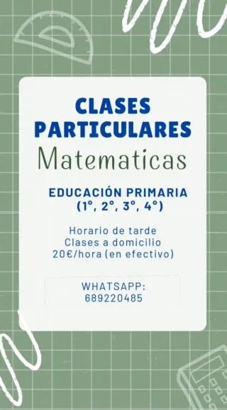 CLASES PARTICULARES DE MATES (Educación Primaria)