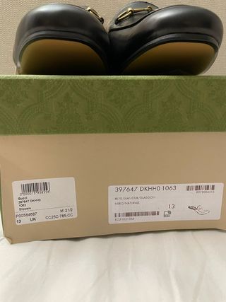 Mocasines Gucci Princetown Pelo Negro Marrón