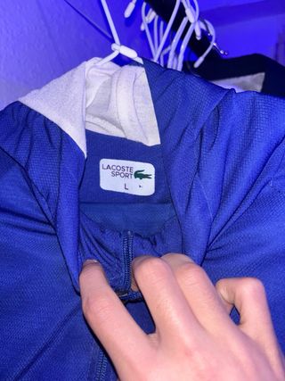 Chaqueta deportiva Lacoste azul y blanca S/M