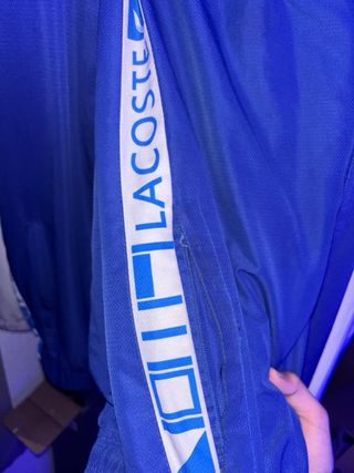 Chaqueta deportiva Lacoste azul y blanca S/M