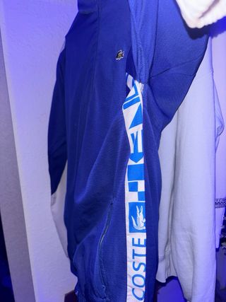 Chaqueta deportiva Lacoste azul y blanca S/M