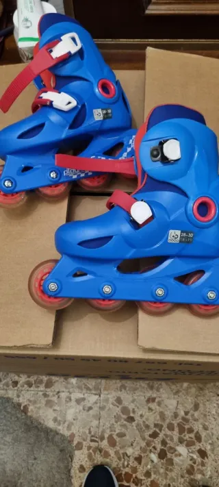 Patines en línea ajustables azules