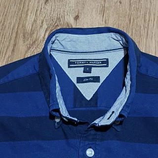 Tommy Hilfiger Camicia Slim Fit Blu Righe Taglia S