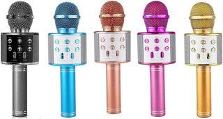 Micrófono Inalámbrico Karaoke Bluetooth 858 grabación Canción, + ALTAVOZ bluetooth , modo eco, azul , ENVIO 24H , NUEVO