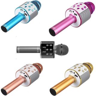 Micrófono Inalámbrico Karaoke Bluetooth 858 grabación Canción, + ALTAVOZ bluetooth , modo eco, azul , ENVIO 24H , NUEVO