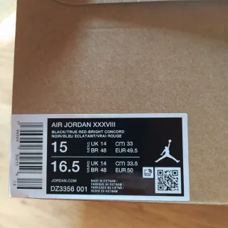 Air Jordan XXXVIII SIZE 49.5