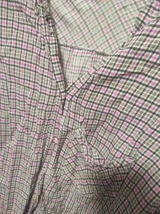 Camisa cuadros gris y fucsia Talla M