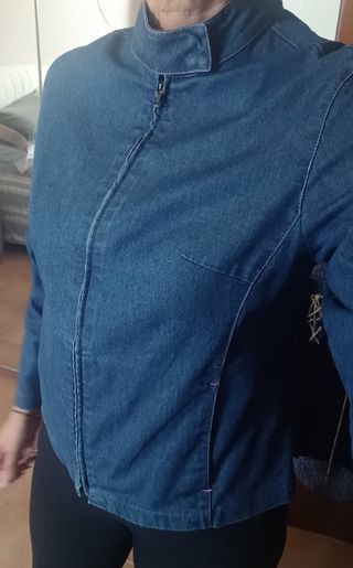 Giacca coreana in denim blu