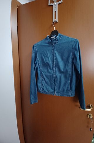 Giacca coreana in denim blu