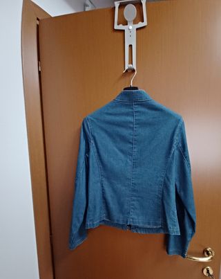 Giacca coreana in denim blu