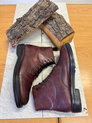 Stivali uomo rossi in pelle cooore borgogna