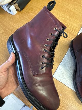 Stivali uomo rossi in pelle cooore borgogna