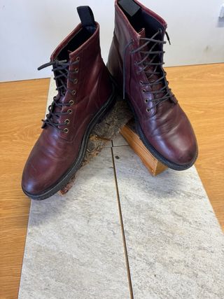 Stivali uomo rossi in pelle cooore borgogna