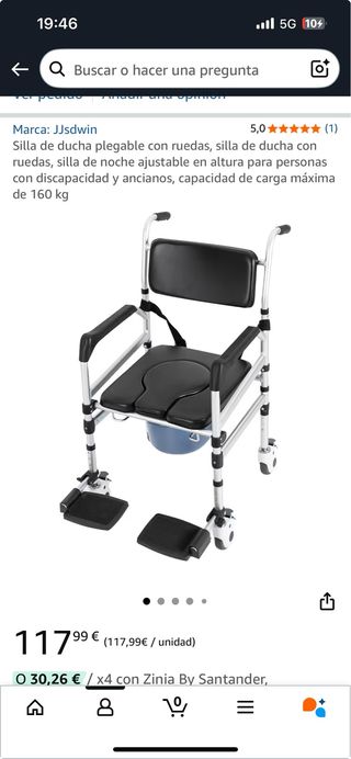 Silla de ruedas para ducha