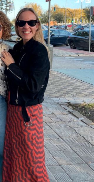 Chaqueta Biker Antelina Negra