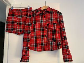 Conjunto cuadros chaqueta y pantalón corto