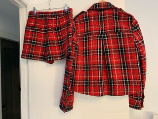 Conjunto cuadros chaqueta y pantalón corto