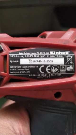 Taladro Batería Einhell (sin batería)