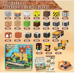 100 Bloques Magnéticos Construcción