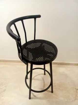 Silla alta giratoria de metal