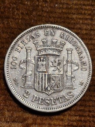 2 Pesetas España 1870