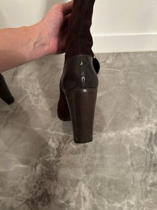 Stivali Camoscio Marrone Tacco Alto