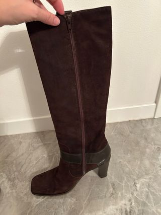 Stivali Camoscio Marrone Tacco Alto