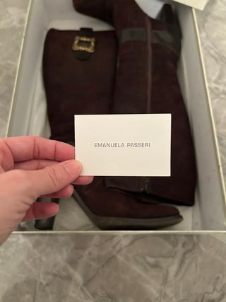 Stivali Camoscio Marrone Tacco Alto