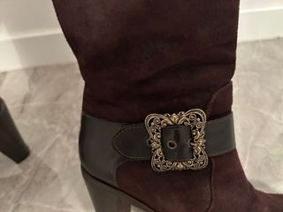 Stivali Camoscio Marrone Tacco Alto