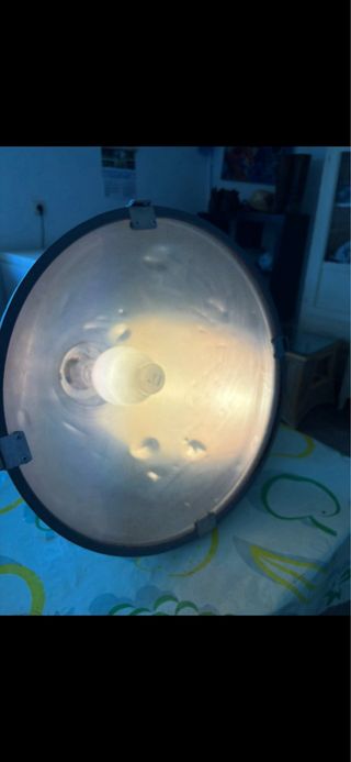 Lámpara industrial metálica plateada