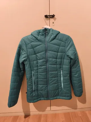 Chaqueta acolchada verde turquesa mujer.