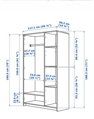 Armario Ikea BRIMNES 3 puertas blanco.