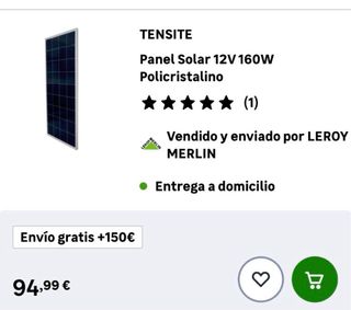 Kit solar 12 V nuevo, para caravana, camper...