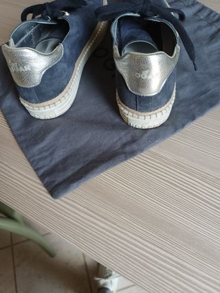 Hogan Sneakers Donna Blu Scamosciate