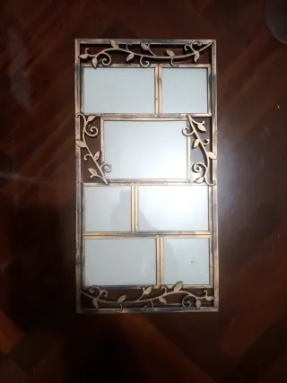 Marco de fotos decorativo efecto metal dorado