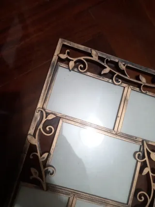 Marco de fotos decorativo efecto metal dorado