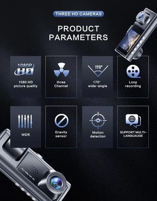 Dashcam Doble Cámara Full HD 1080P