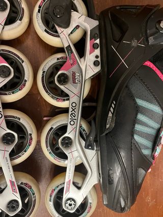 Patines en línea negros y rosas. Talla 38-41