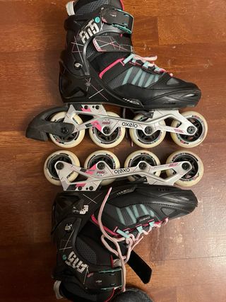 Patines en línea negros y rosas. Talla 38-41