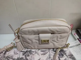 Bolso bandolera Tous beige y dorado