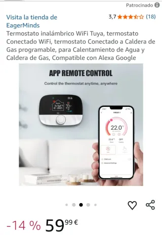 Termostato WiFi EagerMinds Tuya