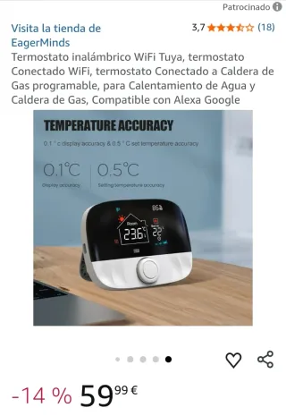 Termostato WiFi EagerMinds Tuya