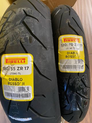 Neumáticos Pirelli Rosso II 180/55-17 y 120/70-17