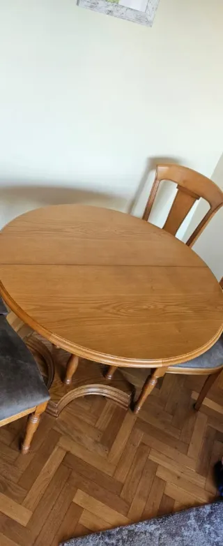 Mesa Comedor Castaño Cristal Redonda