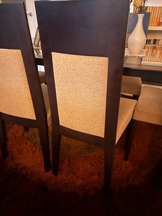 Mesa de comedor de hierro forjado negra y cristal