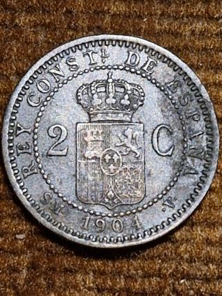 2 Céntimos Alfonso XIII 1904 *04 variante