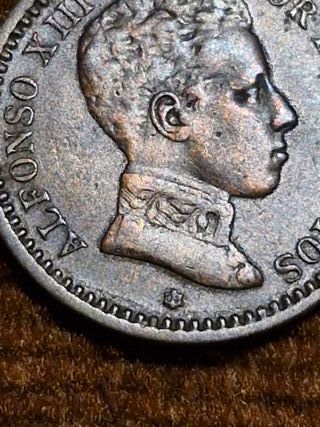2 Céntimos Alfonso XIII 1904 *04 variante