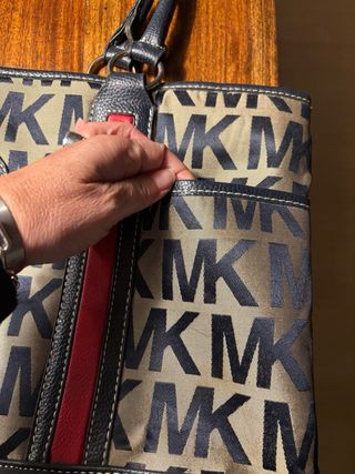 Bolso Tote Michael Kors Beige y Azul